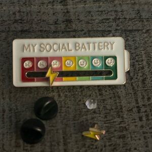 Colorful Social Battery Enamel Pin